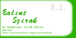 balint szirak business card